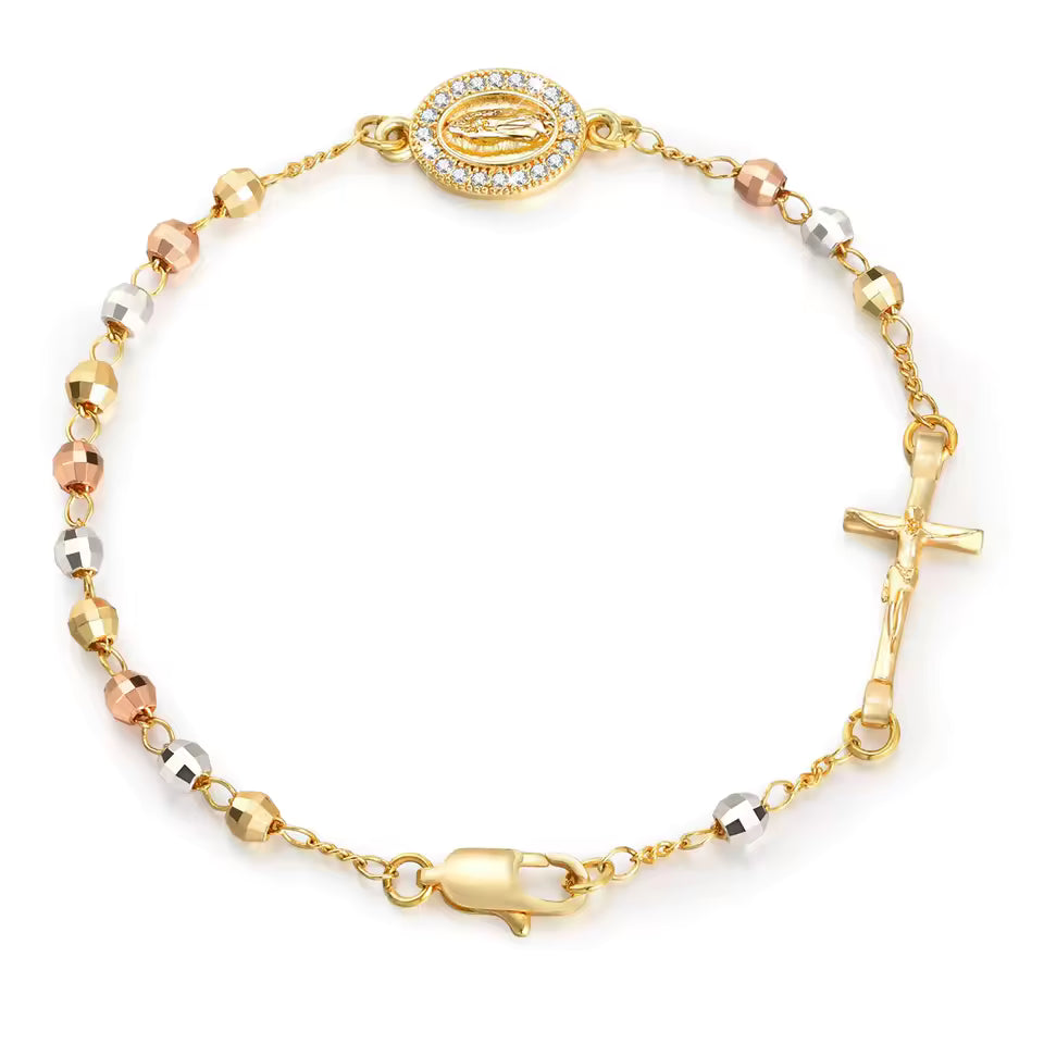 Pulsera de la Virgen María con Cruz
