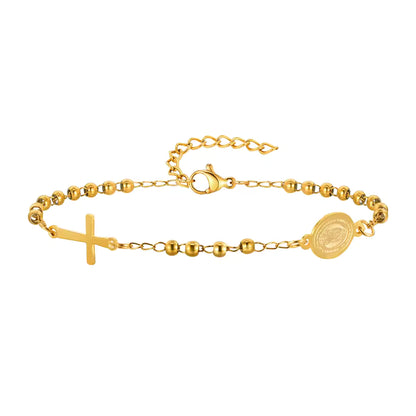 Pulsera de la Virgen María con Cruz