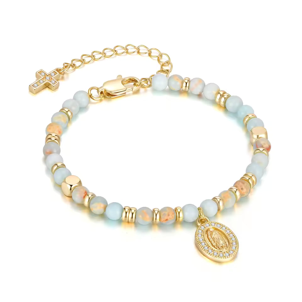 Pulsera de la Virgen María con Cruz