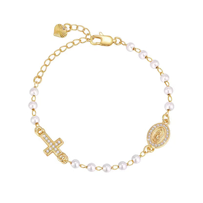Pulsera de la Virgen María con Cruz