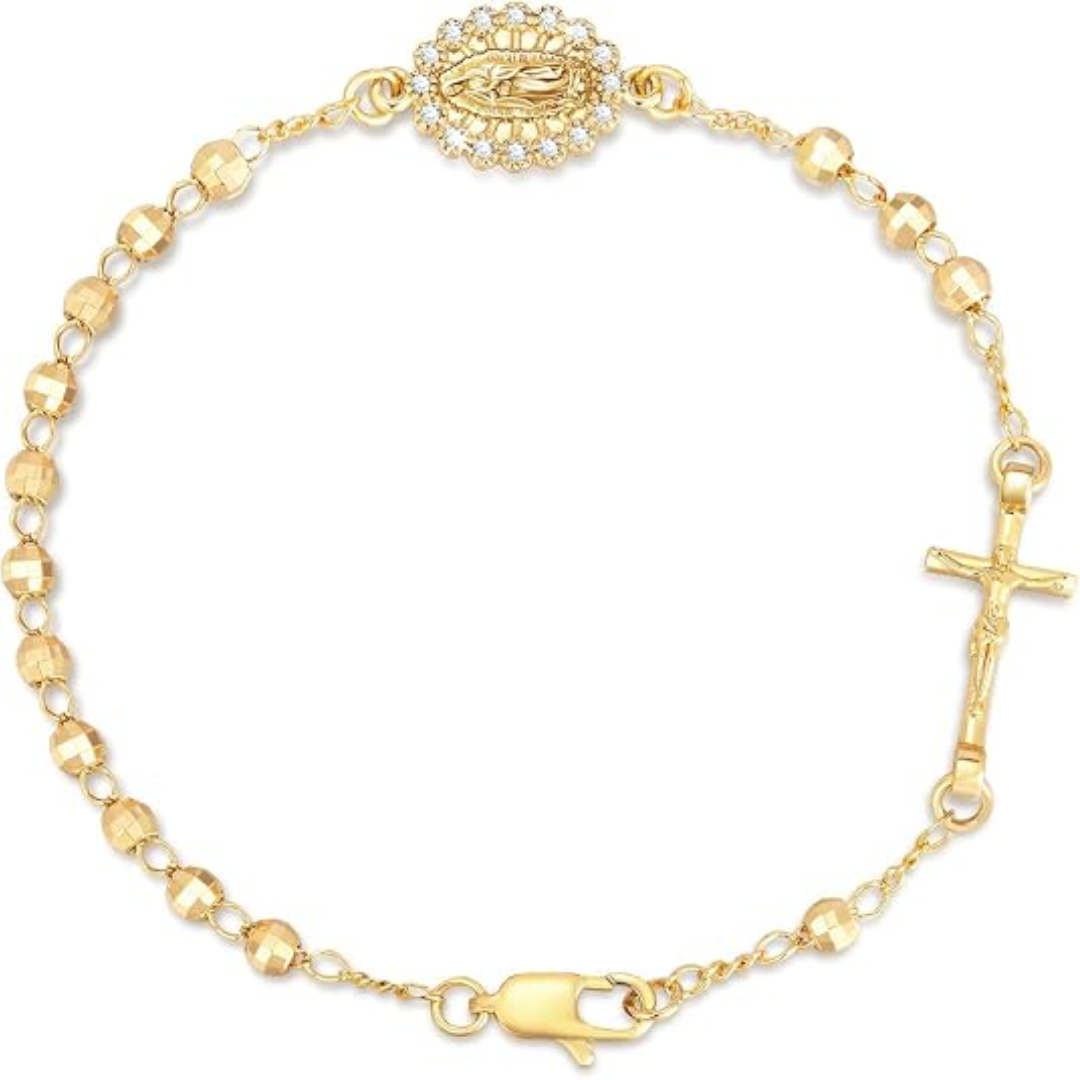 Pulsera de la Virgen María con Cruz