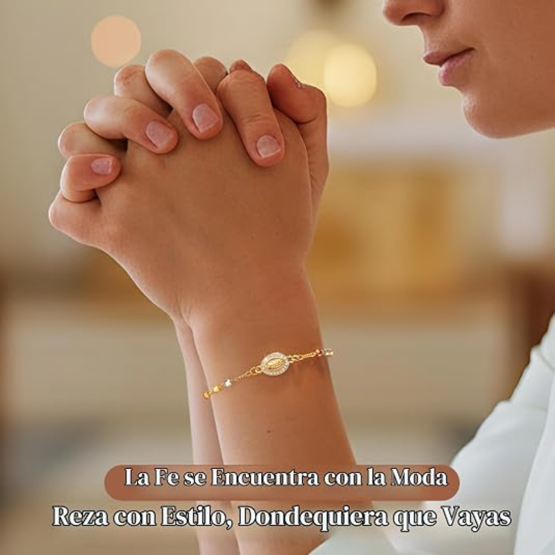 Pulsera de la Virgen María con Cruz