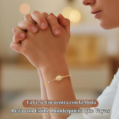 Pulsera de la Virgen María con Cruz