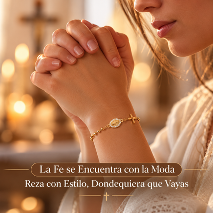 Pulsera de la Virgen María con Cruz