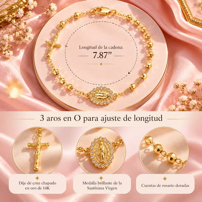 Pulsera de la Virgen María con Cruz